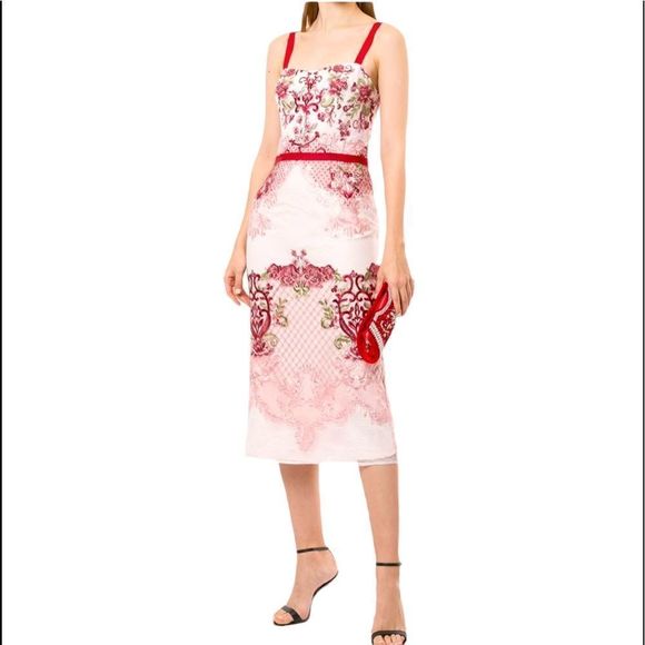 MARCHESA NOTE Dresses & Skirts - MARCHESA NOTE 3D Floral-Embroidered Dress
